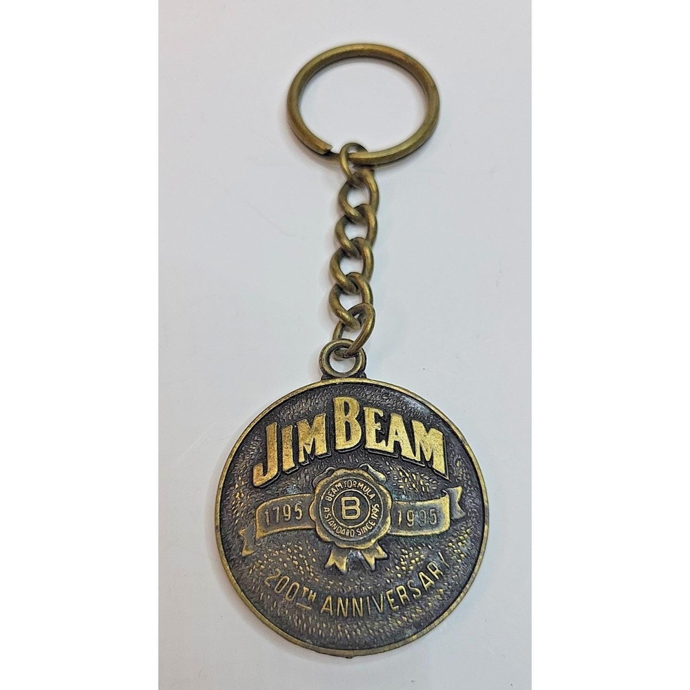 Jim Beam Whiskey 1795 1995 200th Anniversary Metal Keychain Vintage